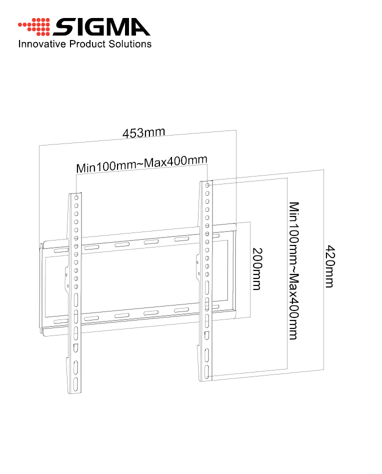 SM-TV-FLT20-5-base מתלה טלוויזיה צמוד עד 55"